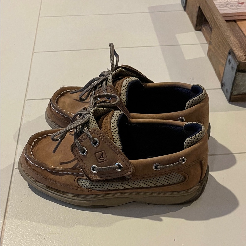 Sperry Kids Tan Moccasins
